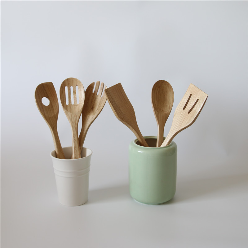 Wholesale Cookware Set Kitchen Tools Bamboo Cooking Tools Bamboo Cooking Utensil Set Kitchen Spatula Set with Handle